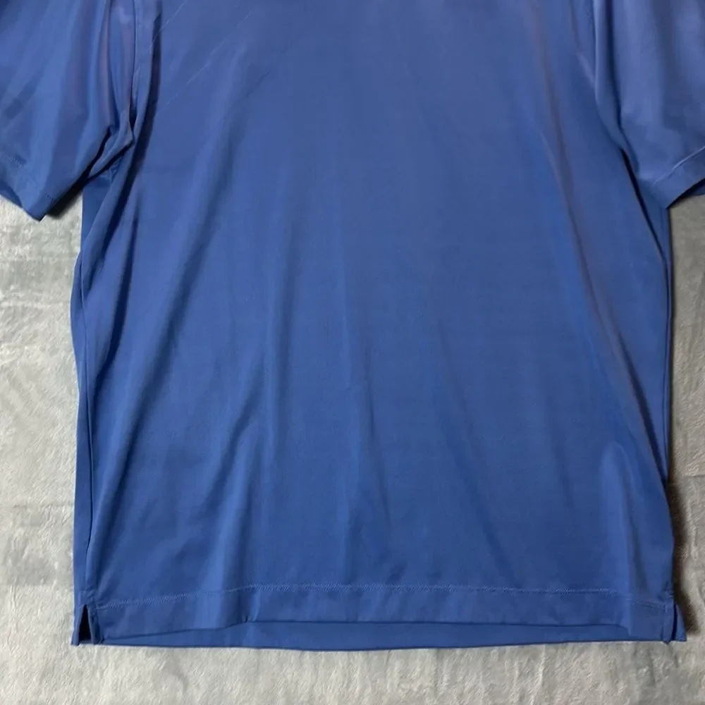 Nike Golf Blue Button Up Textured Print Detail Collared Polo Size Medium